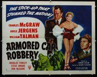 d394 ARMORED CAR ROBBERY style B half-sheet movie poster '50 sexy Jergens!