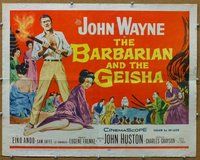 d398 BARBARIAN & THE GEISHA half-sheet movie poster '58 John Wayne, Ando
