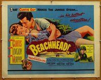 d402 BEACHHEAD style A half-sheet movie poster '54 Tony Curtis, Mary Murphy