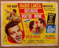d404 BECAUSE YOU'RE MINE style B half-sheet movie poster '52 Mario Lanza