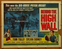 d406 BEHIND THE HIGH WALL #1 half-sheet movie poster '56 Tom Tully, prison!