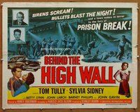 d407 BEHIND THE HIGH WALL #2 half-sheet movie poster '56 Tom Tully, prison!