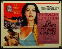d410 BHOWANI JUNCTION half-sheet movie poster '55 Ava Gardner, Granger