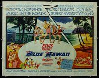 d422 BLUE HAWAII half-sheet movie poster '61 rockin' Elvis Presley!