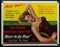 d423 BORN TO BE BAD style A half-sheet movie poster '50 sexy Joan Fontaine