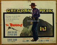 d427 BRAVADOS half-sheet movie poster '58 Gregory Peck, Joan Collins