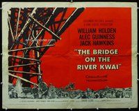 d430 BRIDGE ON THE RIVER KWAI style B half-sheet movie poster '58 David Lean