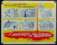 d431 BUCKET OF BLOOD half-sheet movie poster '59 Roger Corman, AIP