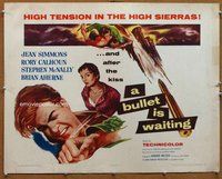 d434 BULLET IS WAITING style B half-sheet movie poster '54 Simmons, Calhoun