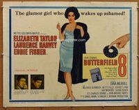 d435 BUTTERFIELD 8 style B half-sheet movie poster '60 Elizabeth Taylor