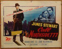 d437 CALL NORTHSIDE 777 half-sheet movie poster '48 Jimmy Stewart, Conte