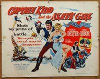 d440 CAPTAIN KIDD & THE SLAVE GIRL half-sheet movie poster '54 Tony Dexter