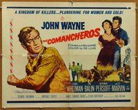 d450 COMANCHEROS half-sheet movie poster '61 John Wayne, Lee Marvin