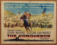 d451 CONQUEROR style A half-sheet movie poster '56 John Wayne, Hayward