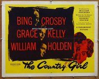 d452 COUNTRY GIRL style B half-sheet movie poster '54 Grace Kelly, Crosby