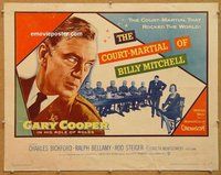 d453 COURT-MARTIAL OF BILLY MITCHELL half-sheet movie poster '56 Cooper