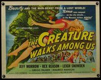 d454 CREATURE WALKS AMONG US style B half-sheet movie poster '56 different!