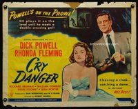 d456 CRY DANGER style B half-sheet movie poster '51 Dick Powell, film noir!