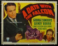 d459 DATE WITH THE FALCON half-sheet movie poster '41 George Sanders