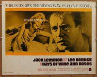 d460 DAYS OF WINE & ROSES half-sheet movie poster '63 Jack Lemmon, Remick