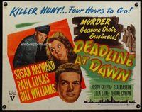 d461 DEADLINE AT DAWN style B half-sheet movie poster '46 Susan Hayward