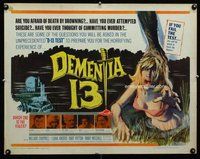 d465 DEMENTIA 13 half-sheet movie poster '63 Francis Ford Coppola, Corman