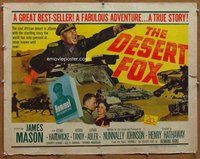d467 DESERT FOX half-sheet movie poster '51 James Mason, Cedric Hardwicke