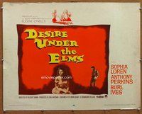 d469 DESIRE UNDER THE ELMS half-sheet movie poster '58 Loren, Perkins
