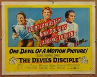 d474 DEVIL'S DISCIPLE style B half-sheet movie poster '59 Lancaster, Douglas