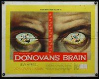 d479 DONOVAN'S BRAIN half-sheet movie poster '53 Lew Ayres, Gene Evans