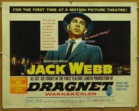 d482 DRAGNET half-sheet movie poster '54 Jack Webb as Joe Friday!