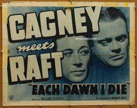 d484 EACH DAWN I DIE half-sheet movie poster R47 James Cagney, George Raft