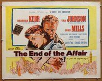 d487 END OF THE AFFAIR half-sheet movie poster '55 Van Johnson, Kerr