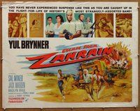 d490 ESCAPE FROM ZAHRAIN half-sheet movie poster '61 Yul Brynner, Mineo