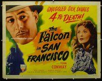 d494 FALCON IN SAN FRANCISCO style B half-sheet movie poster '45 Tom Conway