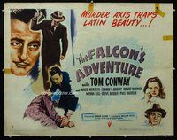 d495 FALCON'S ADVENTURE style B half-sheet movie poster '46 Tom Conway