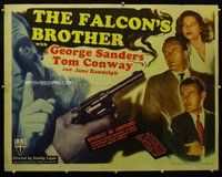 d497 FALCON'S BROTHER half-sheet movie poster '42 Tom Conway, Sanders