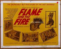 d500 FLAME & THE FIRE half-sheet movie poster '66 naked African natives!