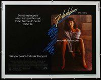 d502 FLASHDANCE half-sheet movie poster '83 sexy Jennifer Beals close up!