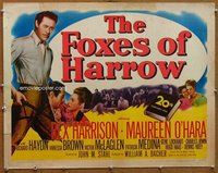 d508 FOXES OF HARROW half-sheet movie poster '47 Rex Harrison, O'Hara