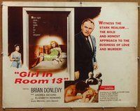 d520 GIRL IN ROOM 13 half-sheet movie poster '60 Brian Donlevy, Bayard