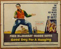 d522 GOOD DAY FOR A HANGING half-sheet movie poster '59 MacMurray, Vaughn
