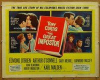 d524 GREAT IMPOSTOR half-sheet movie poster '61 Tony Curtis, Edmond O'Brien