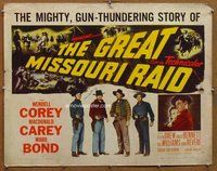 d526 GREAT MISSOURI RAID signed B half-sheet movie poster '51Macdonald Carey