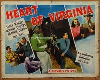 d532 HEART OF VIRGINIA style B half-sheet movie poster '48 horse racing!