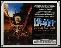 d534 HEAVY METAL int'l half-sheet movie poster '81 classic musical animation!