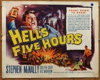 d537 HELL'S FIVE HOURS half-sheet movie poster '58 Stephen McNally