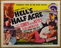 d538 HELL'S HALF ACRE half-sheet movie poster '54 Evelyn Keyes, Corey