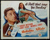 d542 HOLIDAY AFFAIR style A half-sheet movie poster '49 Mitchum, Leigh