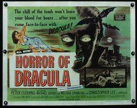 d015 HORROR OF DRACULA half-sheet movie poster '58 Hammer vampires!